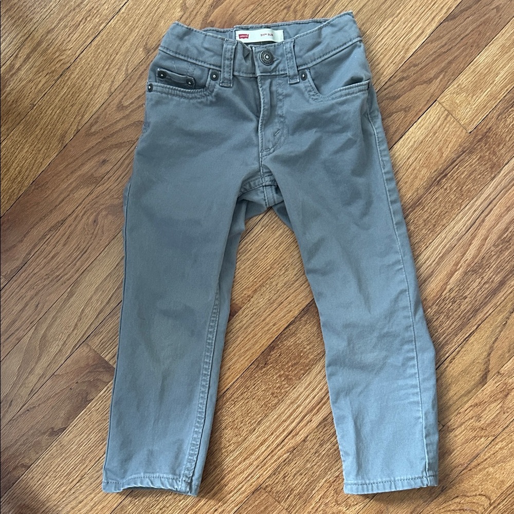 Levis 511 Kids Slim Fit Flex Jeans Gray Uniform Prep Straight sz 4 Regular